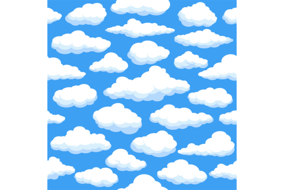 Download Fluffy Clouds Seamless Pattern. Cartoon - Premium Resources