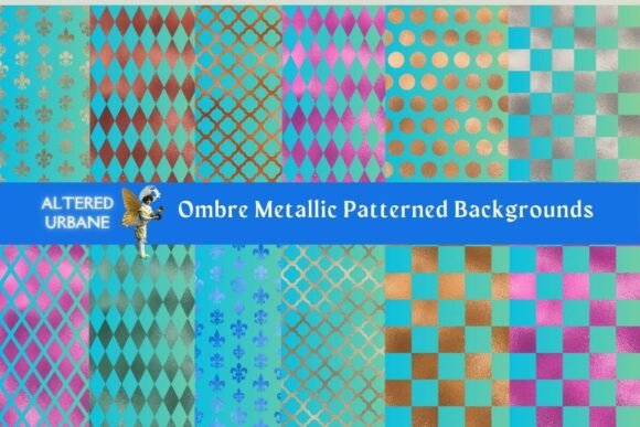 Download Ombre Metallic Patterned Backgrounds - Patterned Collection