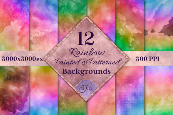 Download Rainbow Painted &amp; Patterned Backgrounds - Patterned Collection