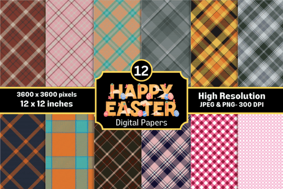 Download Easter Spring Plaid Digital Papers - Spring Collection