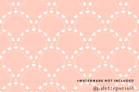 Download Peach Hearts Mermaid Valentines Pattern - Peach hearts Collection