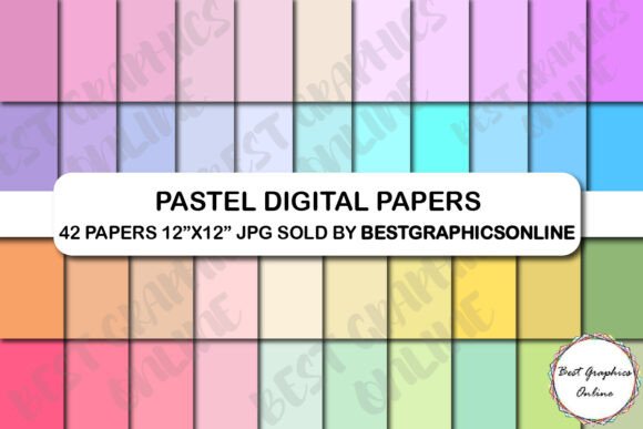 Download 42 Pastels Digital Papers Light Colors - Pastels digital papers Collection