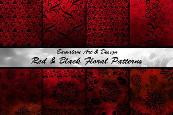 Download Red &amp; Black Floral Patterned Backgrounds - Patterned Collection