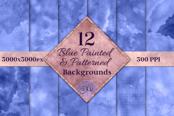 Download Blue Painted and Patterned Backgrounds - Patterned Collection
