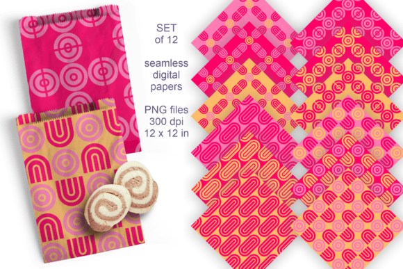Download Spring Pink Geometric Paper Set of 12 - Spring Collection