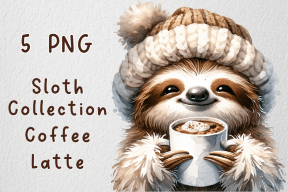 Download Cozy Sloths with Seasonal Latte Coffee - Coffee Collection