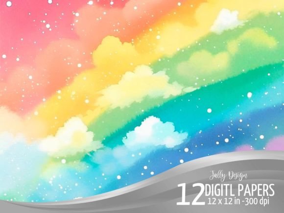 Download Pastel Rainbow Colors with Soft Clouds - Clouds Collection
