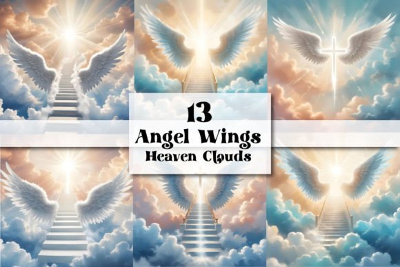 Download Angel Wings Heaven Clouds Stair Memorial - Premium Bundle