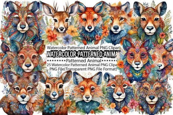 Download Watercolor Patterned Animal Sublimation - Patterned Collection