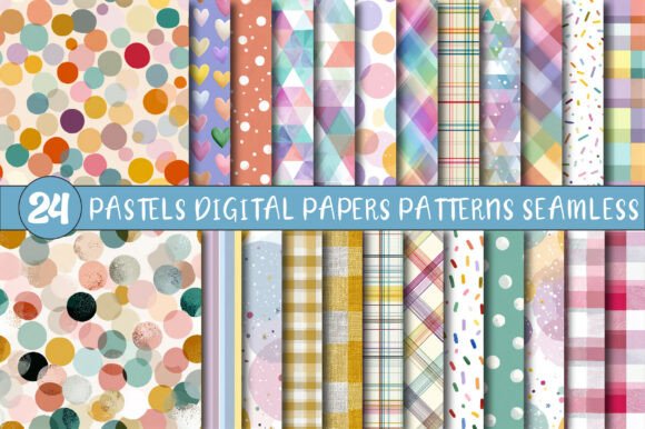 Download Pastels Digital Papers Patterns Seamless - Pastels digital papers Collection