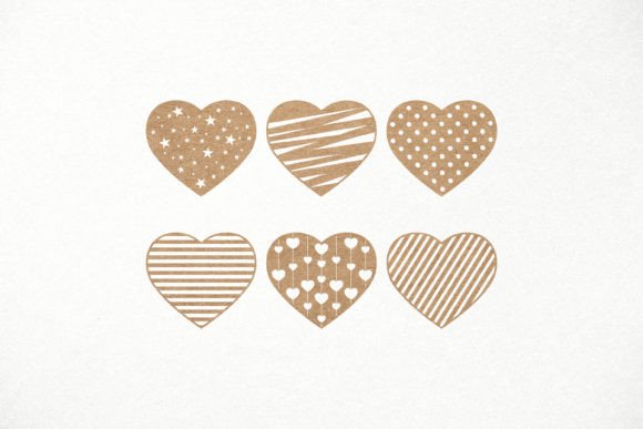 Download Heart SVG Bundle, 6 Patterned Hearts - Patterned Collection