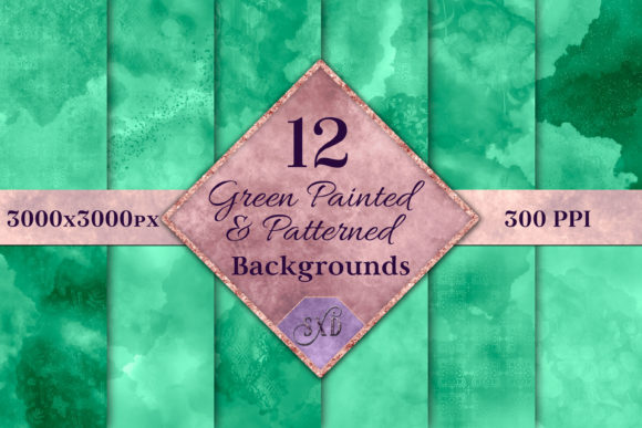 Download Green Painted and Patterned Backgrounds - Patterned Collection