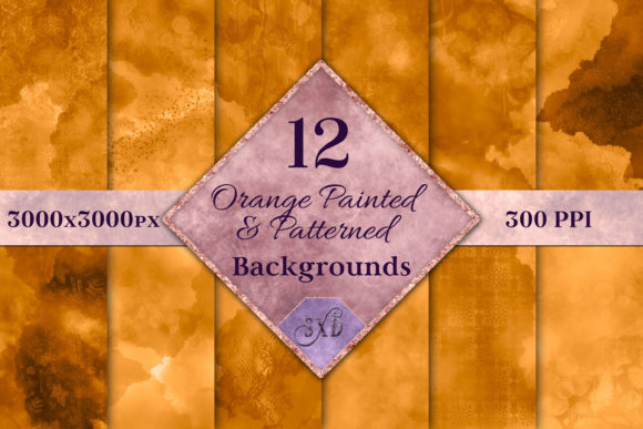 Download Orange Painted and Patterned Backgrounds - Patterned Collection